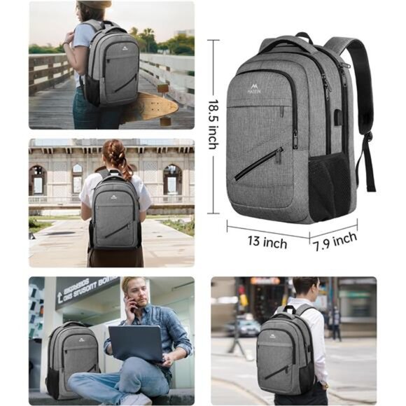 Travel Laptop Backpack, 17 Inch Business Flight Approved Carry on Backpack - Picture 5 of 7